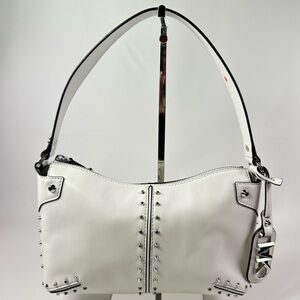 NWT Women’s Michael Kors Astor Large Leather Pouchette Optic White